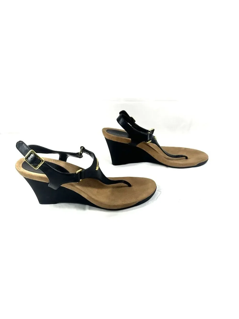 Ralph Lauren RLL Nikki Platform Wedge Sandal Size 9B black
